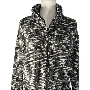 NWT Kut From The Kloth Women's Full Zip Cardigan Sweater  XS Black/White LS